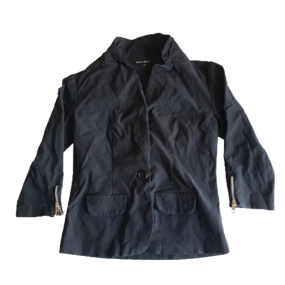 Alex & Olivia Black Women's Button Blazer